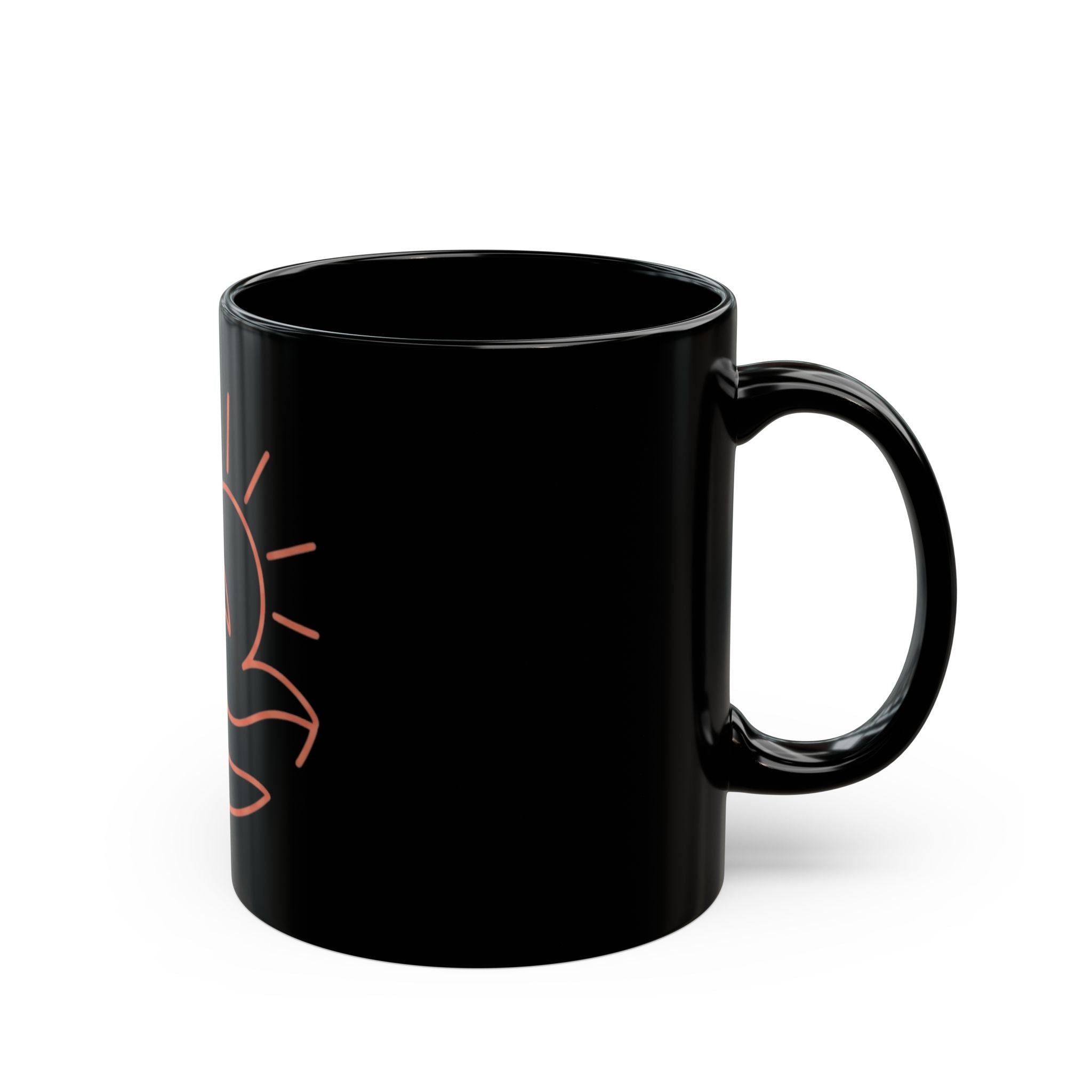 "Sun" Black Ceramic Mug