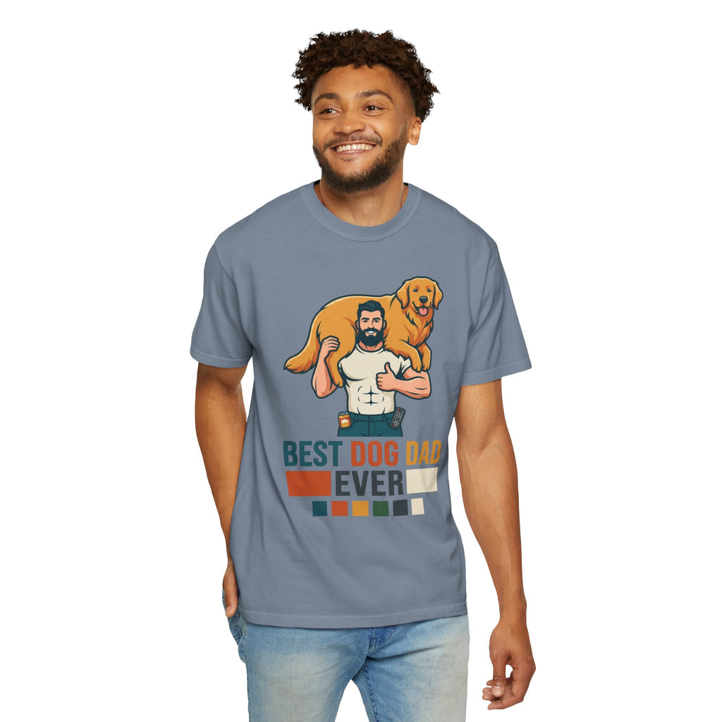 "Best Dog Dad" Unisex Garment-Dyed Tee