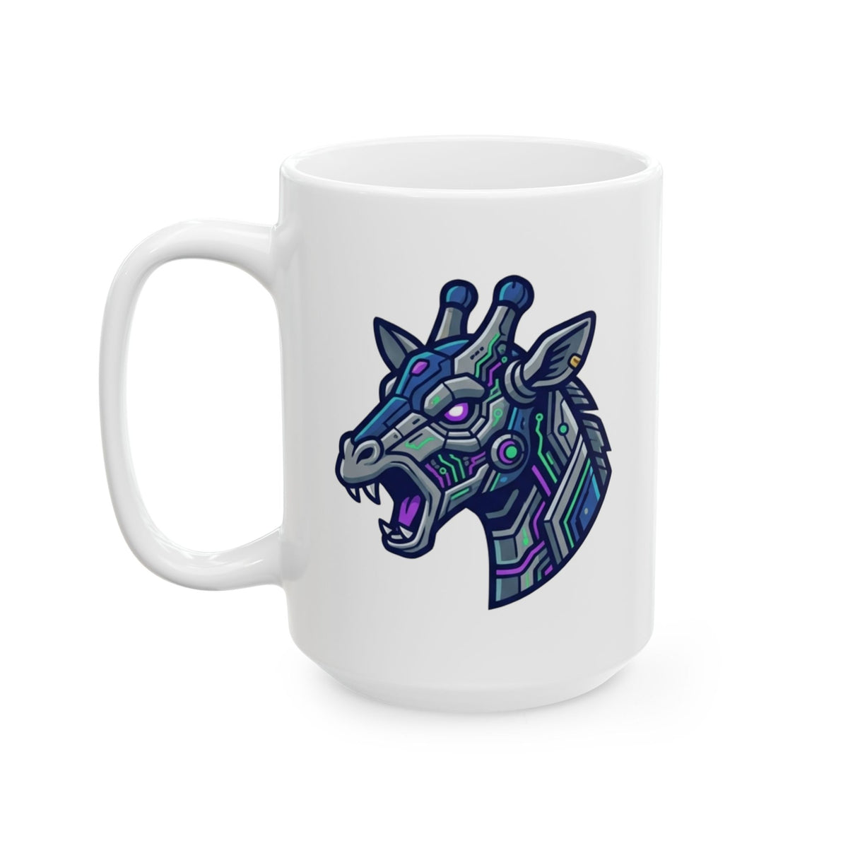 "Cyber Giraffe" White Ceramic Mug — Graphic