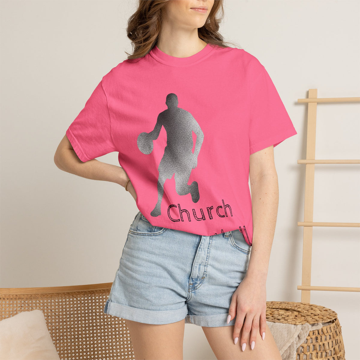 Color: Crunchberry | Church Basketball: High Court Unisex Garment-Dyed T-shirt
