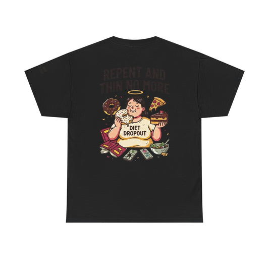Color: Black | Repent and Thin No More Premium Graphic Tee