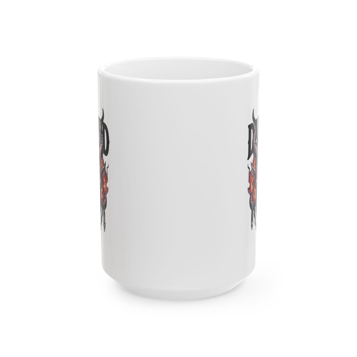 "Damned" White Ceramic Mug
