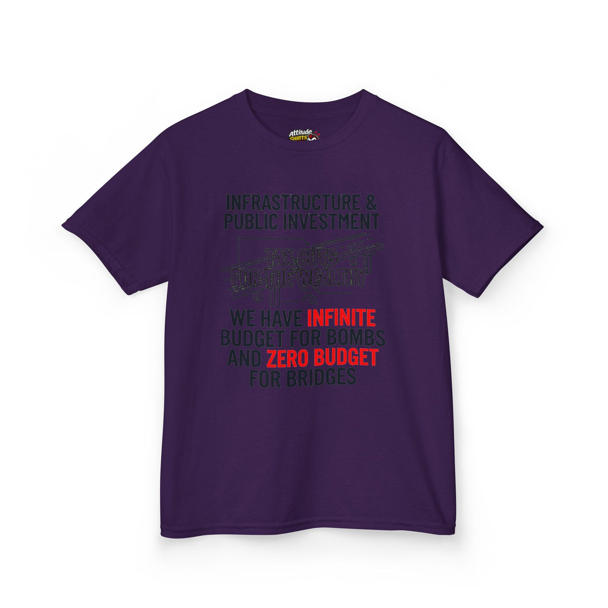 Color: Purple | Protest Series - Fix The Roads Kids Tee