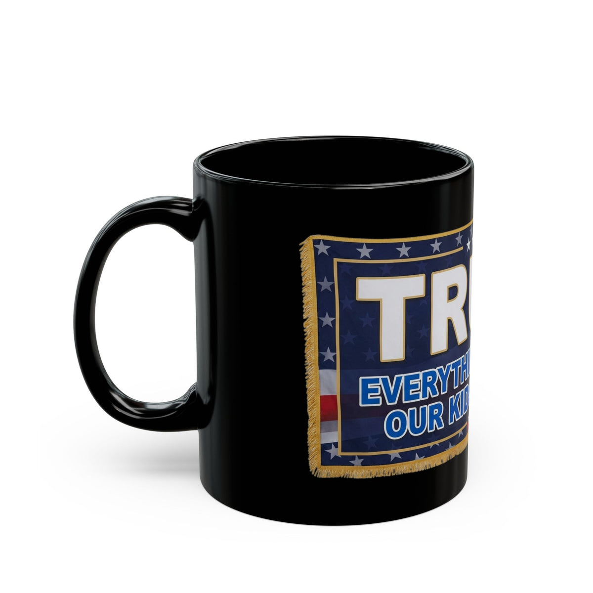 "Trump Teach Our Kids" Black Ceramic Mug