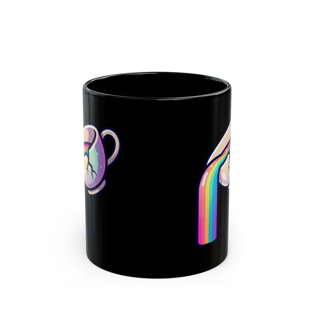 "Surviving on Caffeine Spite and Superior Aesthetics" Black Ceramic Mug — Graphic