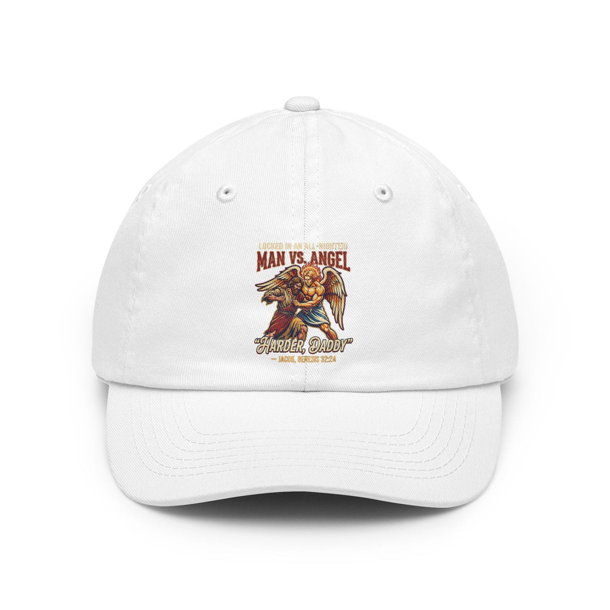 Color: White | Good Book Series Man vs Angel Dad Hat