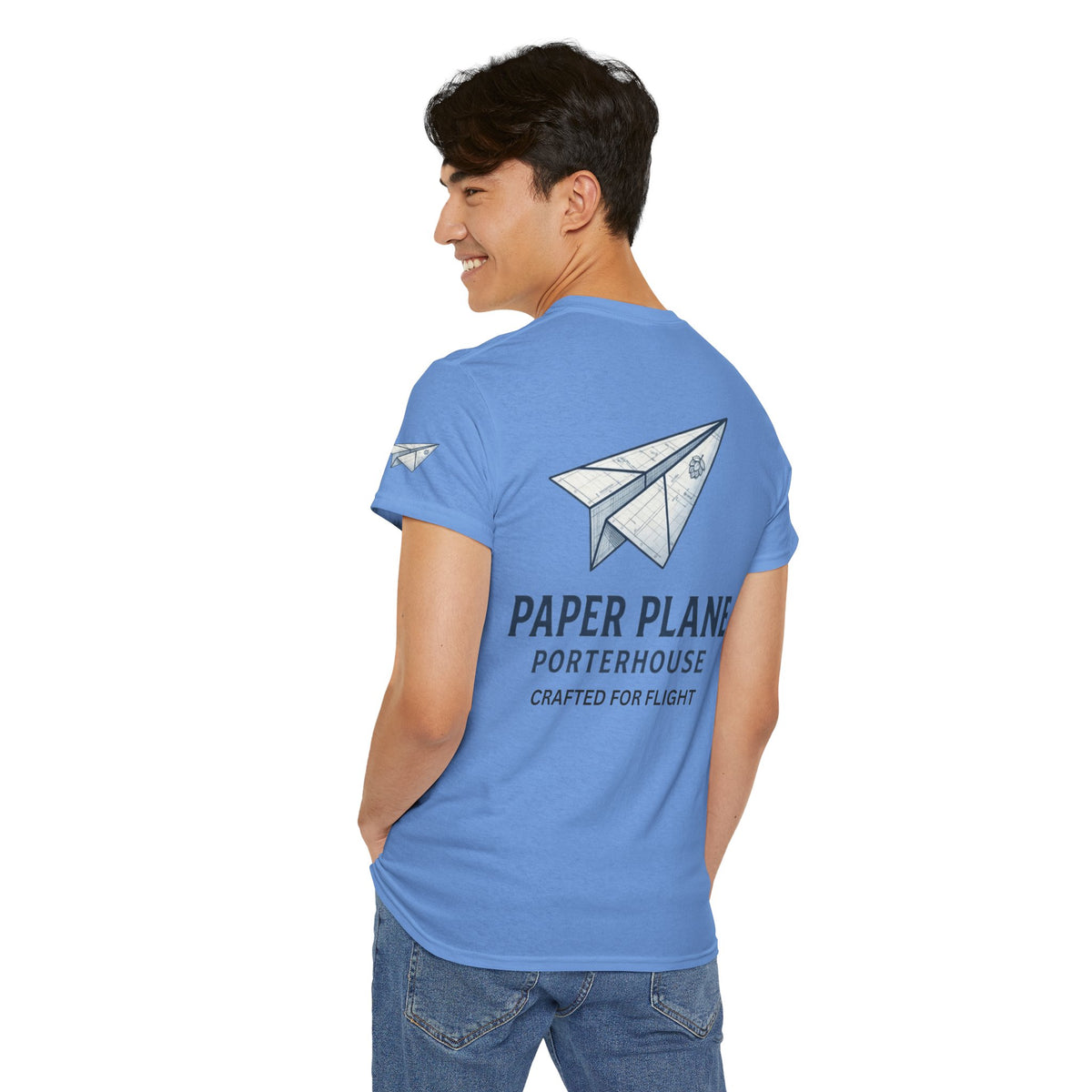 Color: Carolina Blue | Paper Plane Porterhouse Premium Graphic Tee