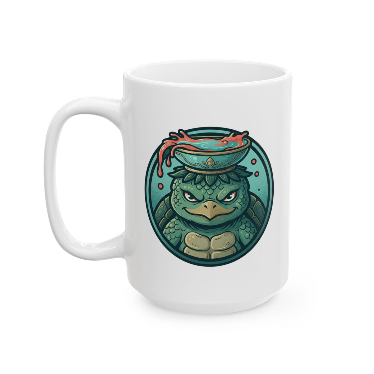 "Kappa (Japanese Folklore)" White Ceramic Mug — Graphic