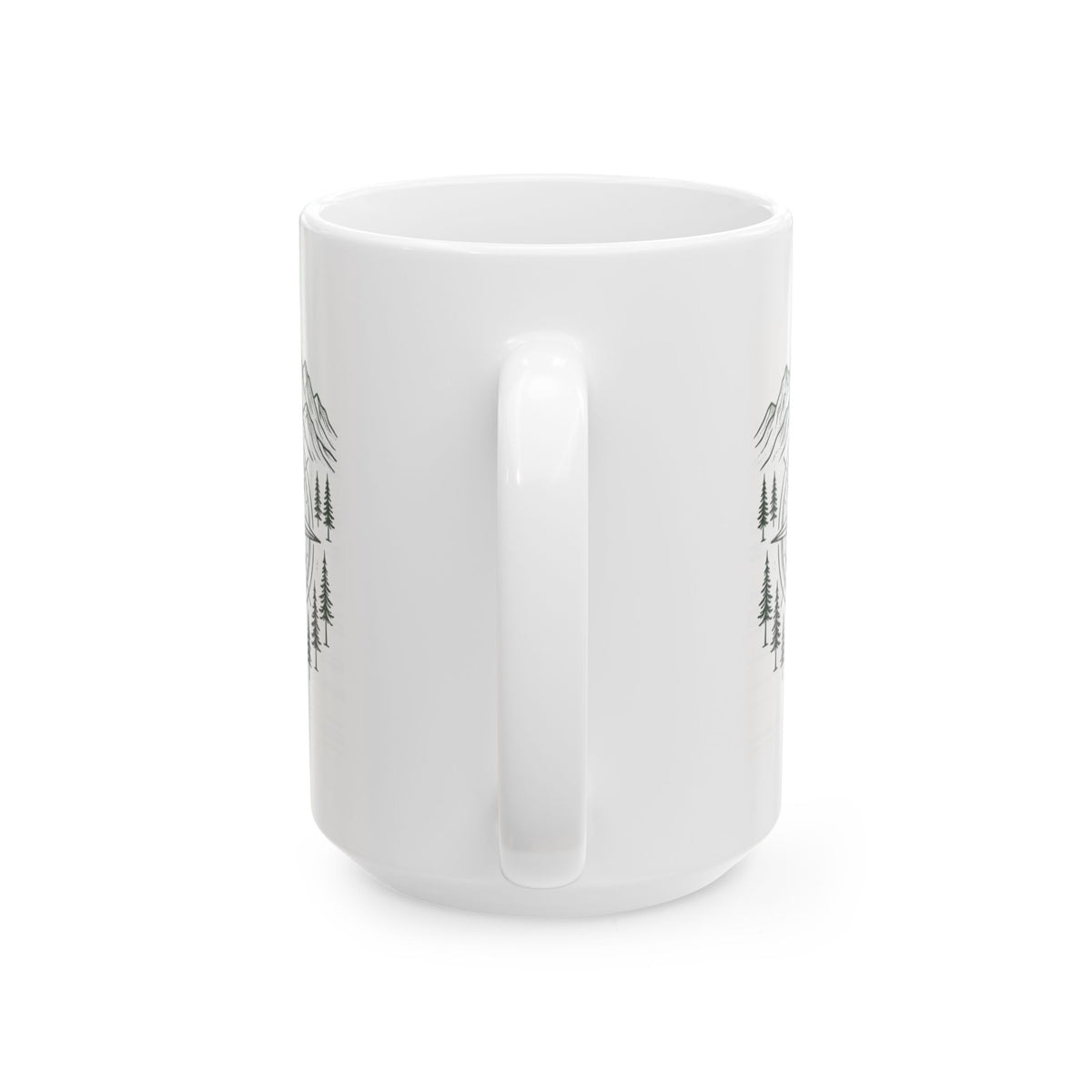 "Compass" White Ceramic Mug