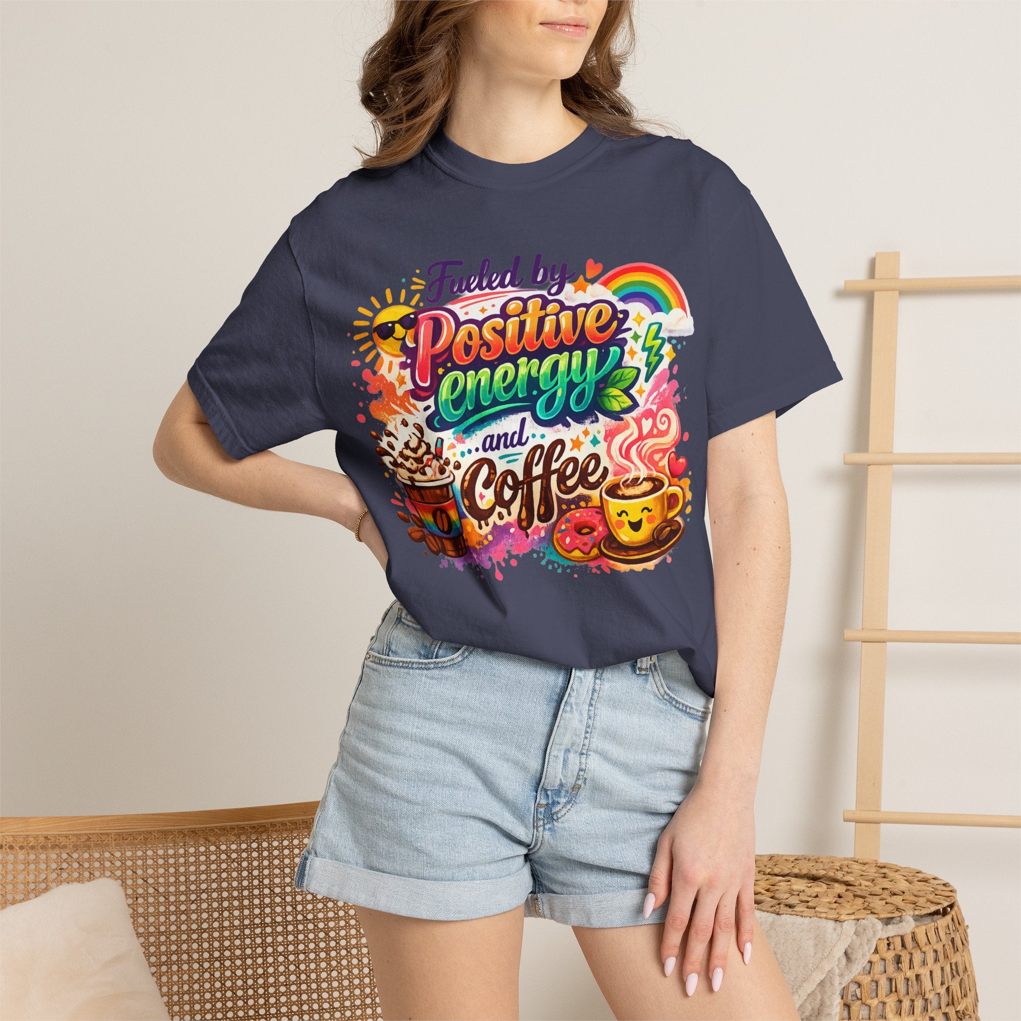 "The Caffeine-Induced Optimist" Unisex Garment-Dyed T-shirt