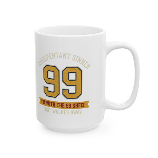 "Good Book Series 99 Unrepentant Sinner" White Ceramic Mug