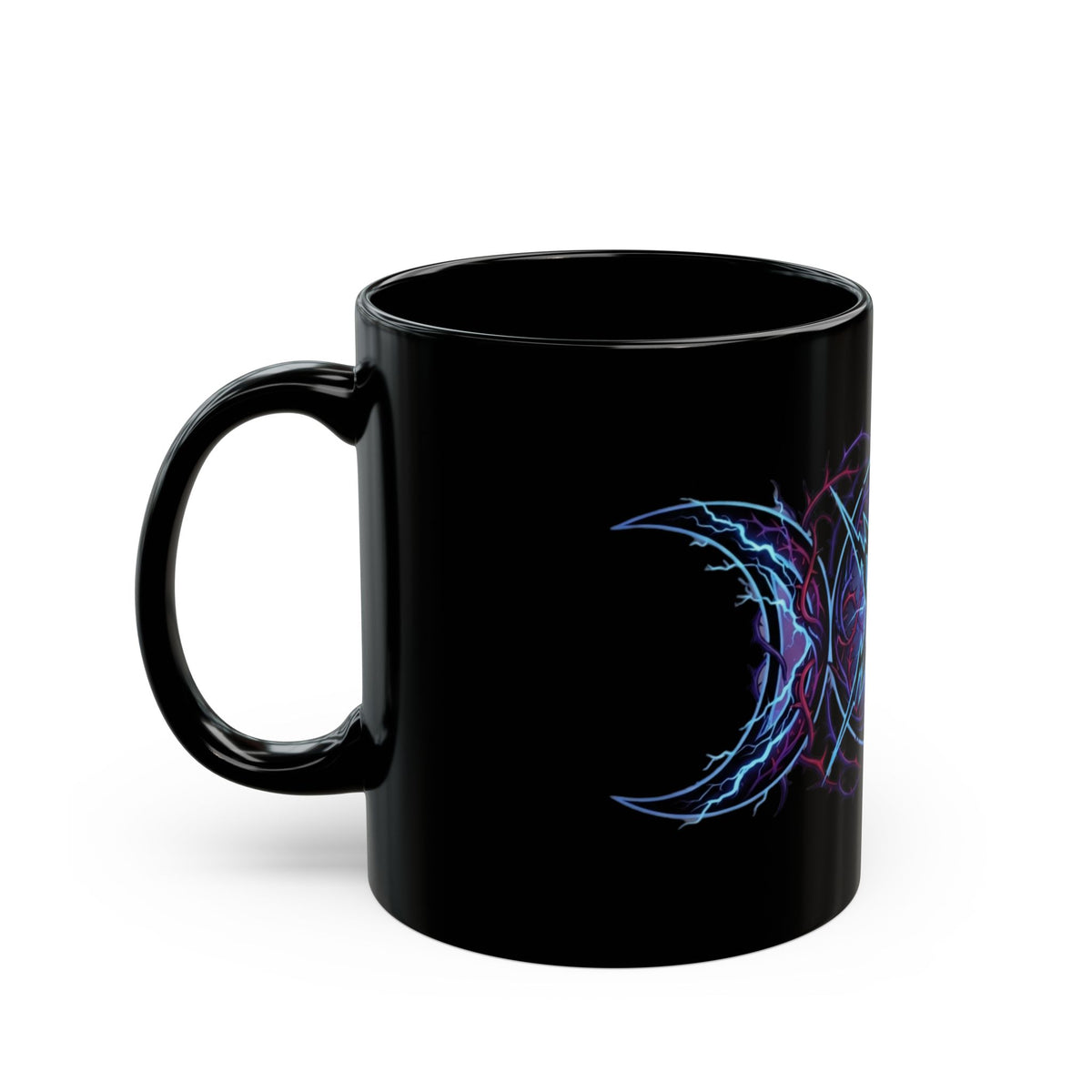"Triple Goddess Tempest" Black Ceramic Mug