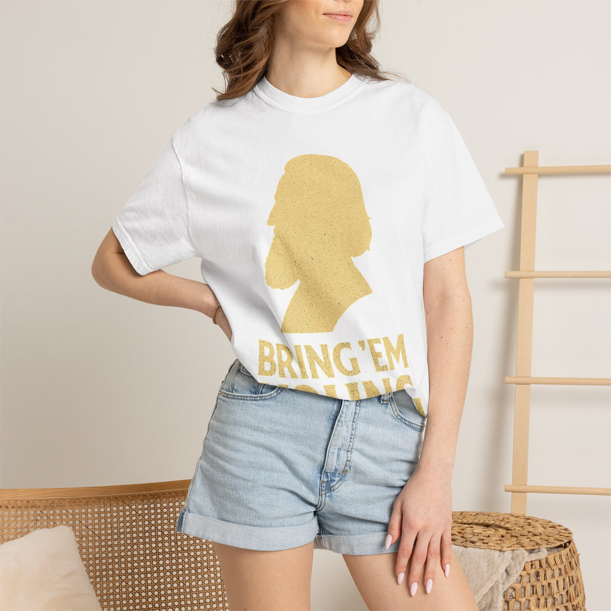 Color: White | Bring 'Em Young Unisex Garment-Dyed T-shirt