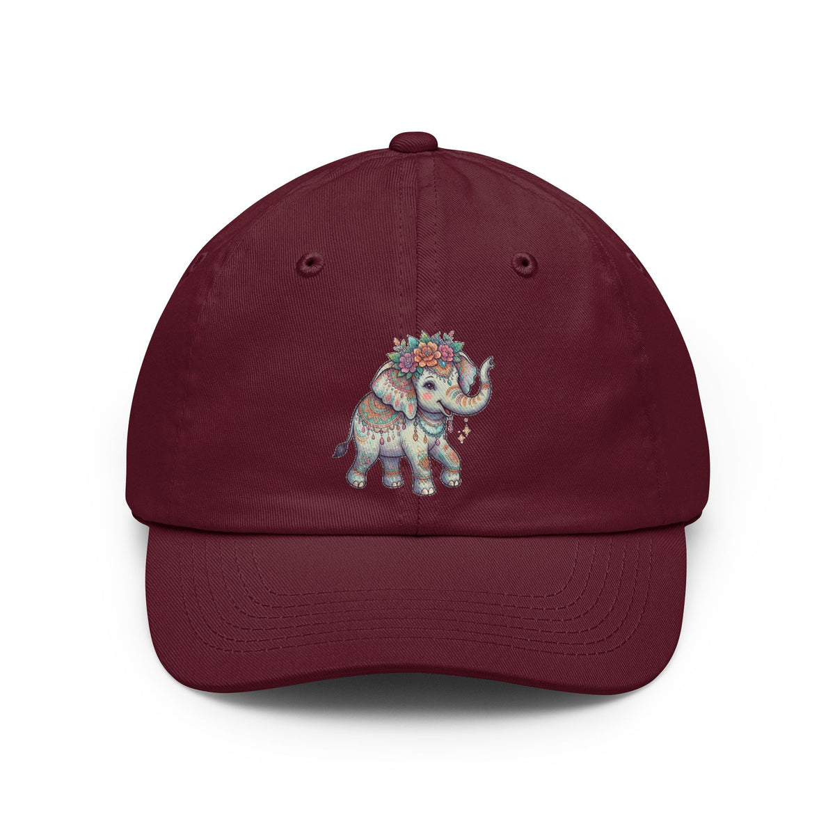 Color: Maroon | Hippy Elephant Dad Hat
