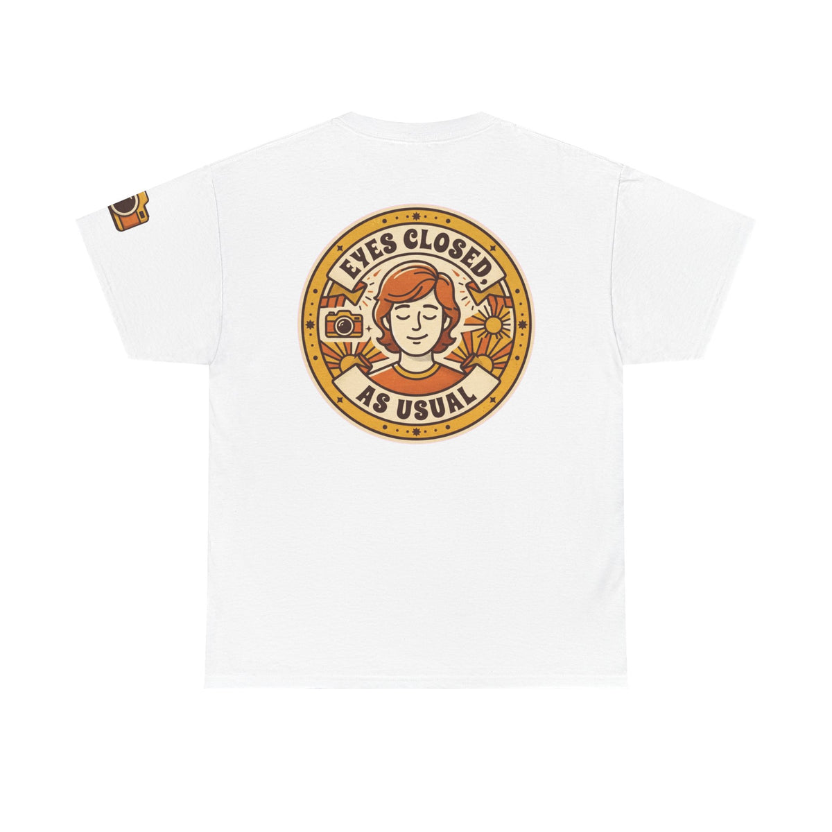 Color: White | Eyes Closed As Usual Premium Graphic Tee