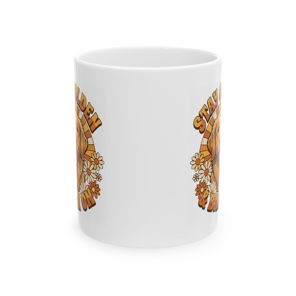 "Stay Golden & Bark On" White Ceramic Mug