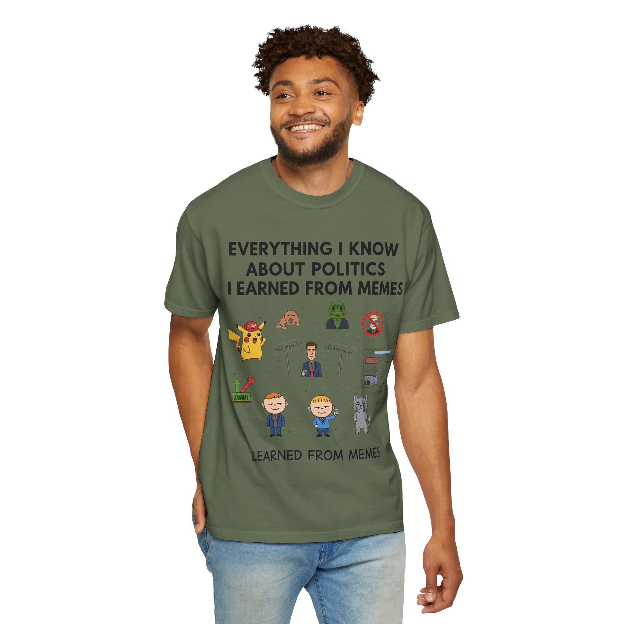 "Advanced Degrees in Memes" Unisex Garment-Dyed T-shirt