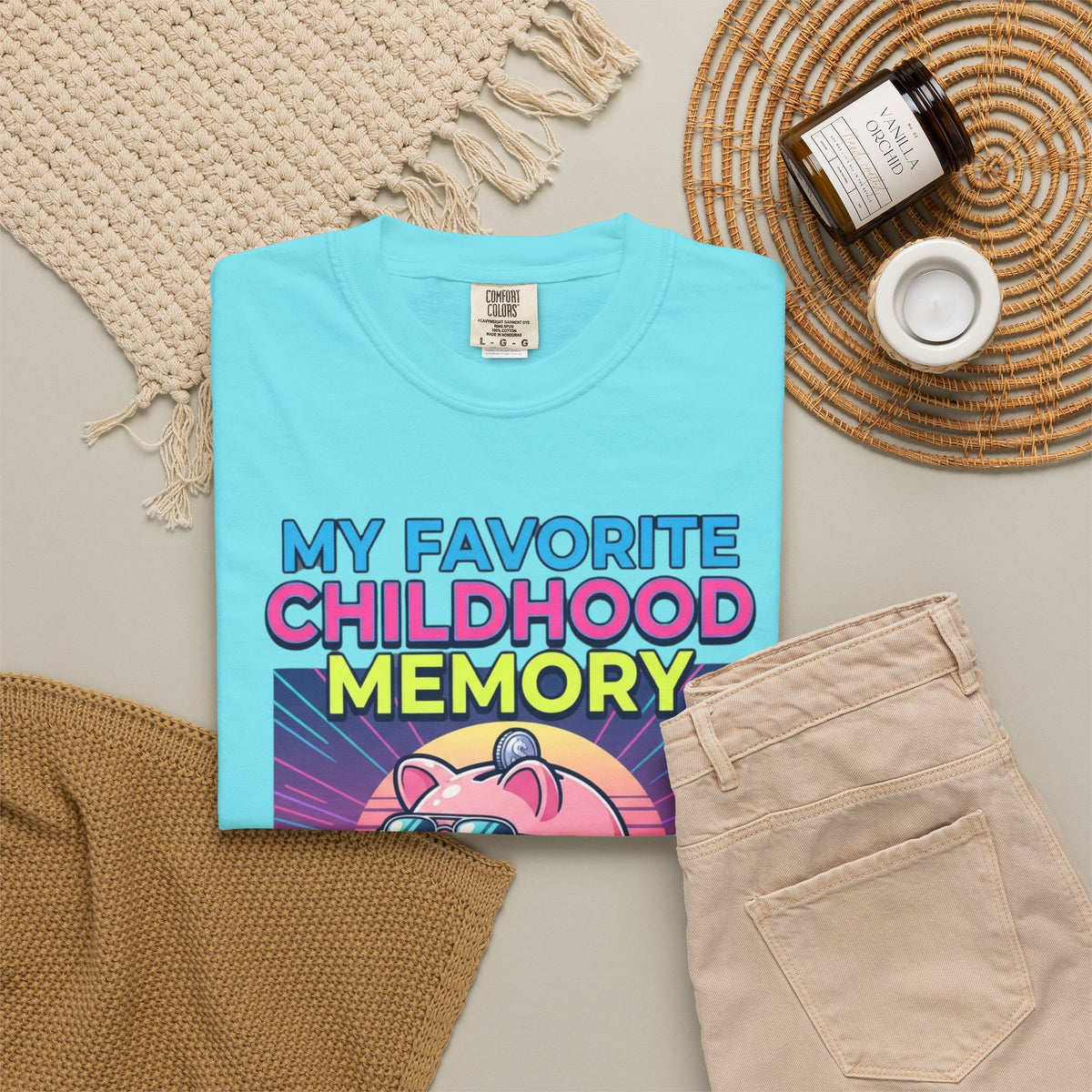 "Favortie Childhood Memories - Not Paying Bills" Unisex Garment-Dyed Tee