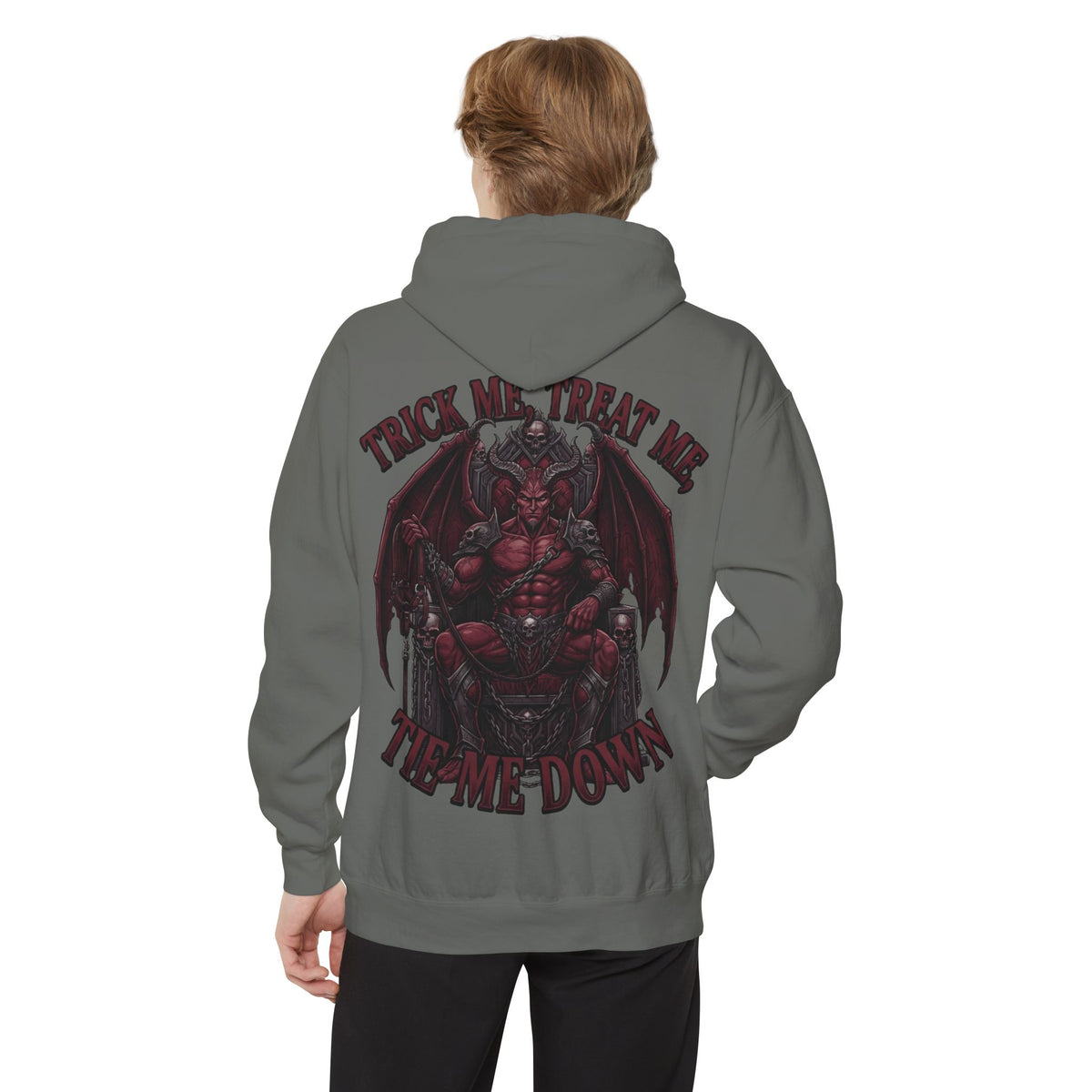 Color: Grey | Trick Me Treat Me Tie Me Down Garment-Dyed Hoodie