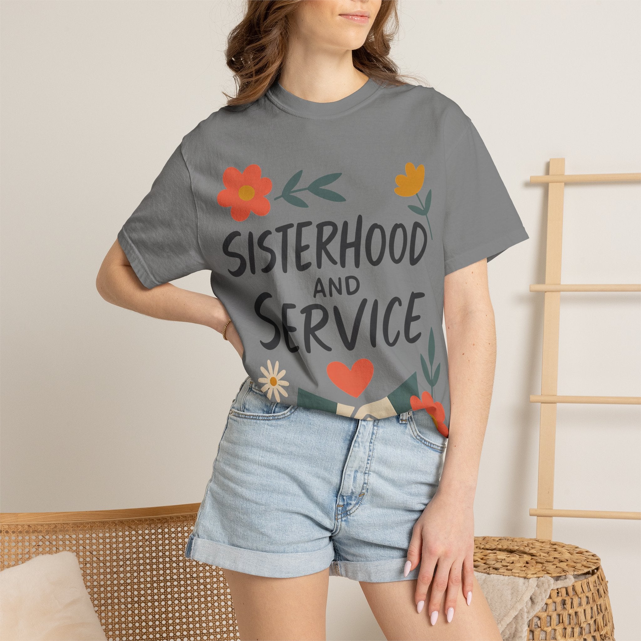 "Sisterhood and Service" Unisex Garment-Dyed T-shirt