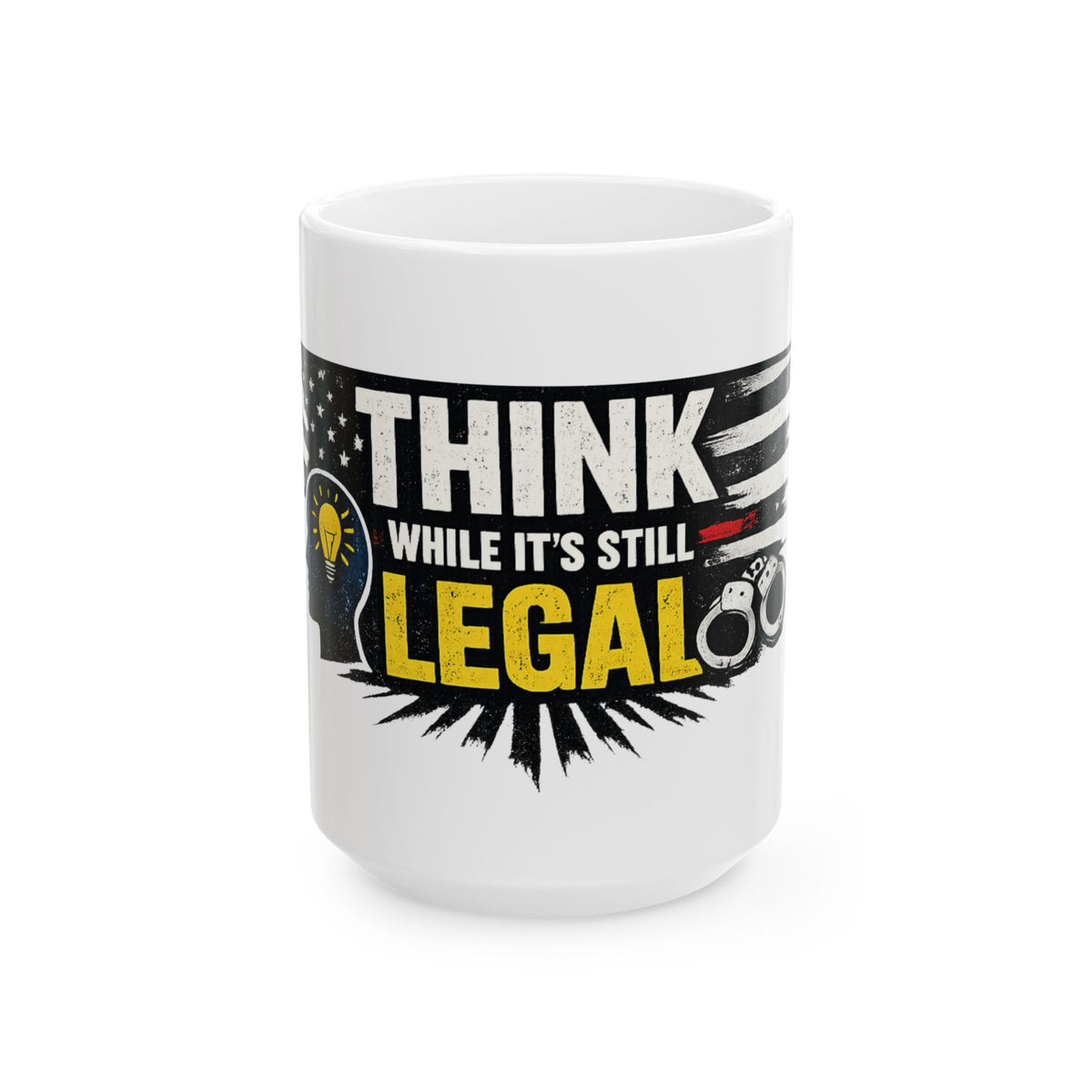 "Think" White Ceramic Mug