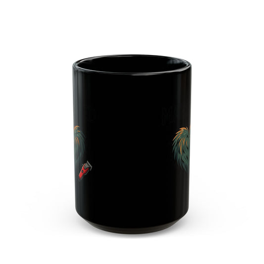 "Manscaped for the Full Moon" Black Ceramic Mug — Graphic