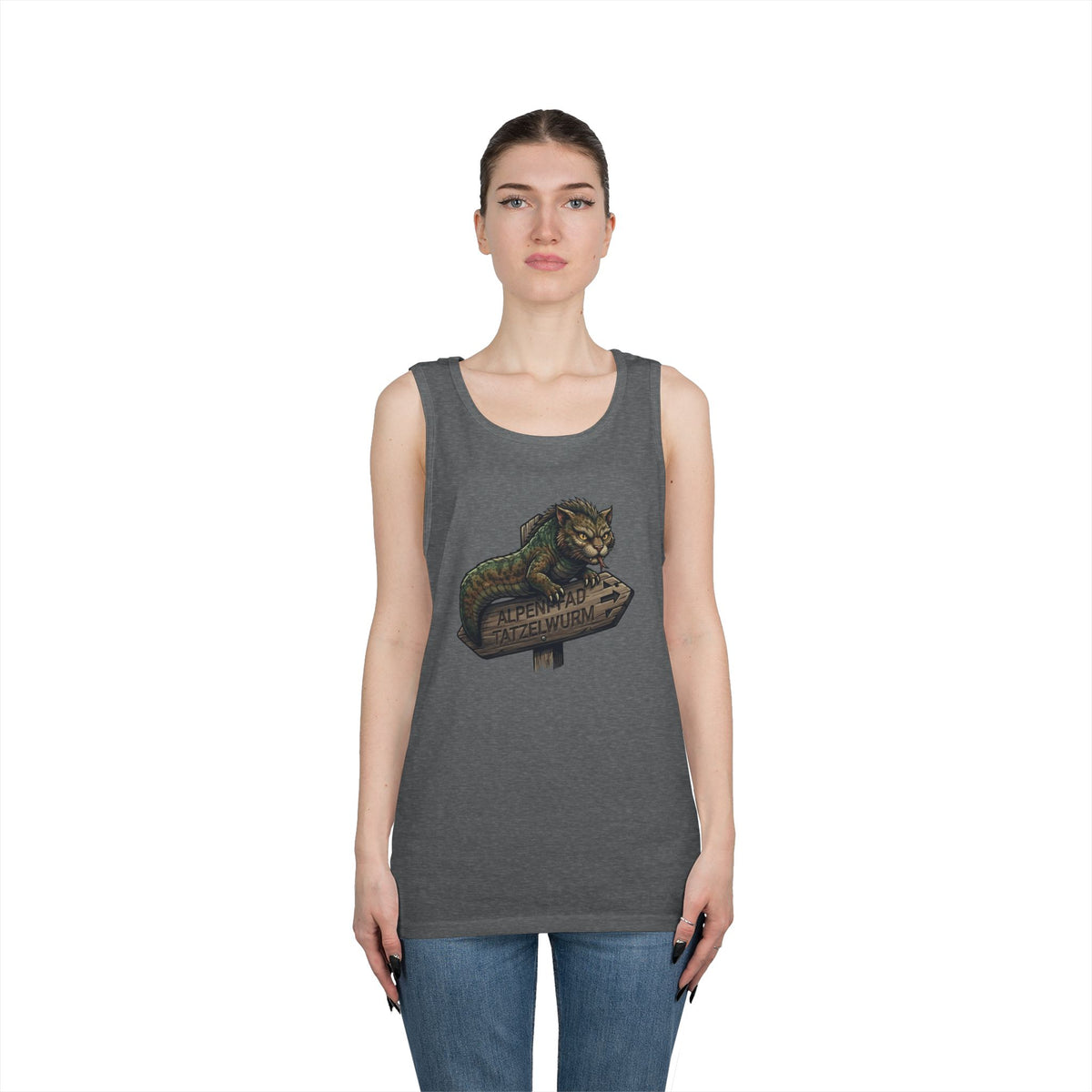 Color: Graphite Heather | Tatzelwurm (Alpine Europe) Tank Top