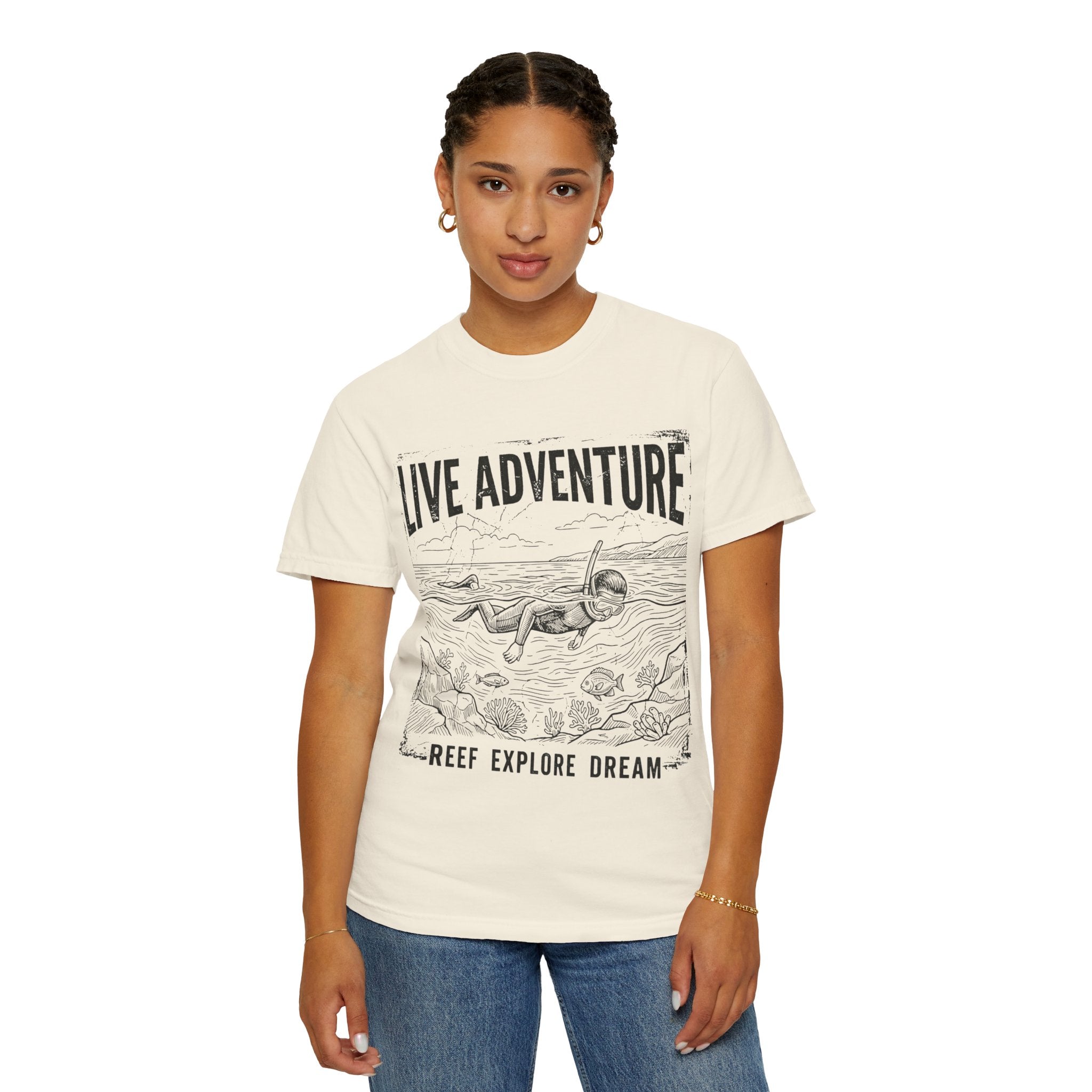 "Live Adventure Surfing" Unisex Garment-Dyed Tee