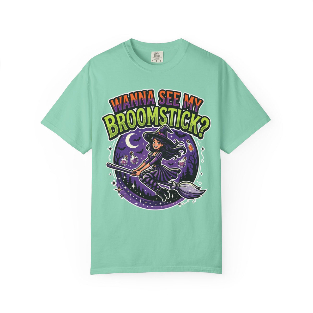 Color: Island Reef | Wanna See My Broomstick Unisex Garment-Dyed Tee