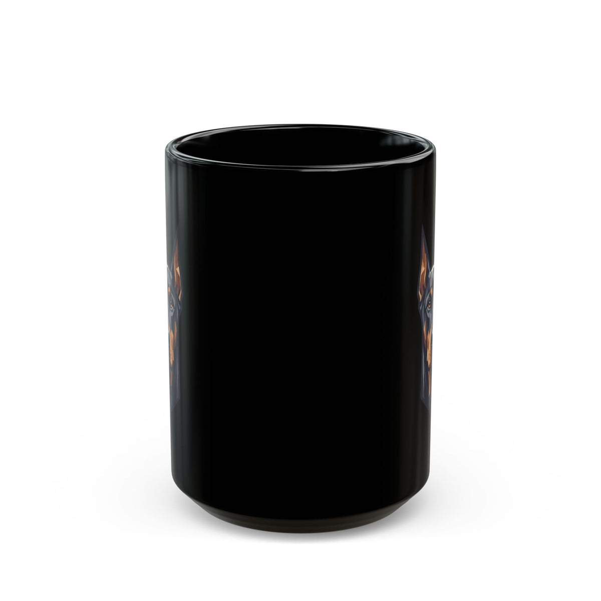 "Doberman Defender" Black Ceramic Mug — Graphic
