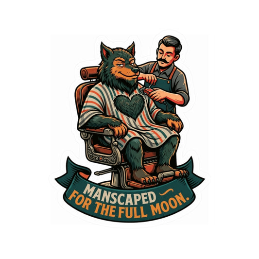 "Manscaped for the Full Moon" Sticker — Main