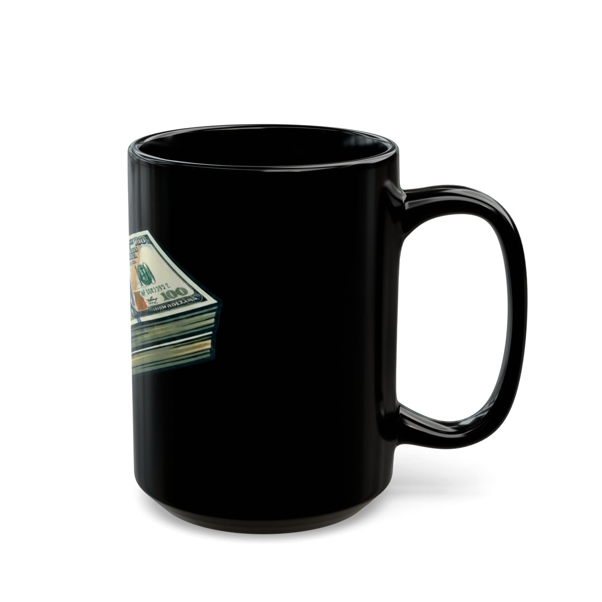 "100 Bucks" Black Ceramic Mug — Graphic