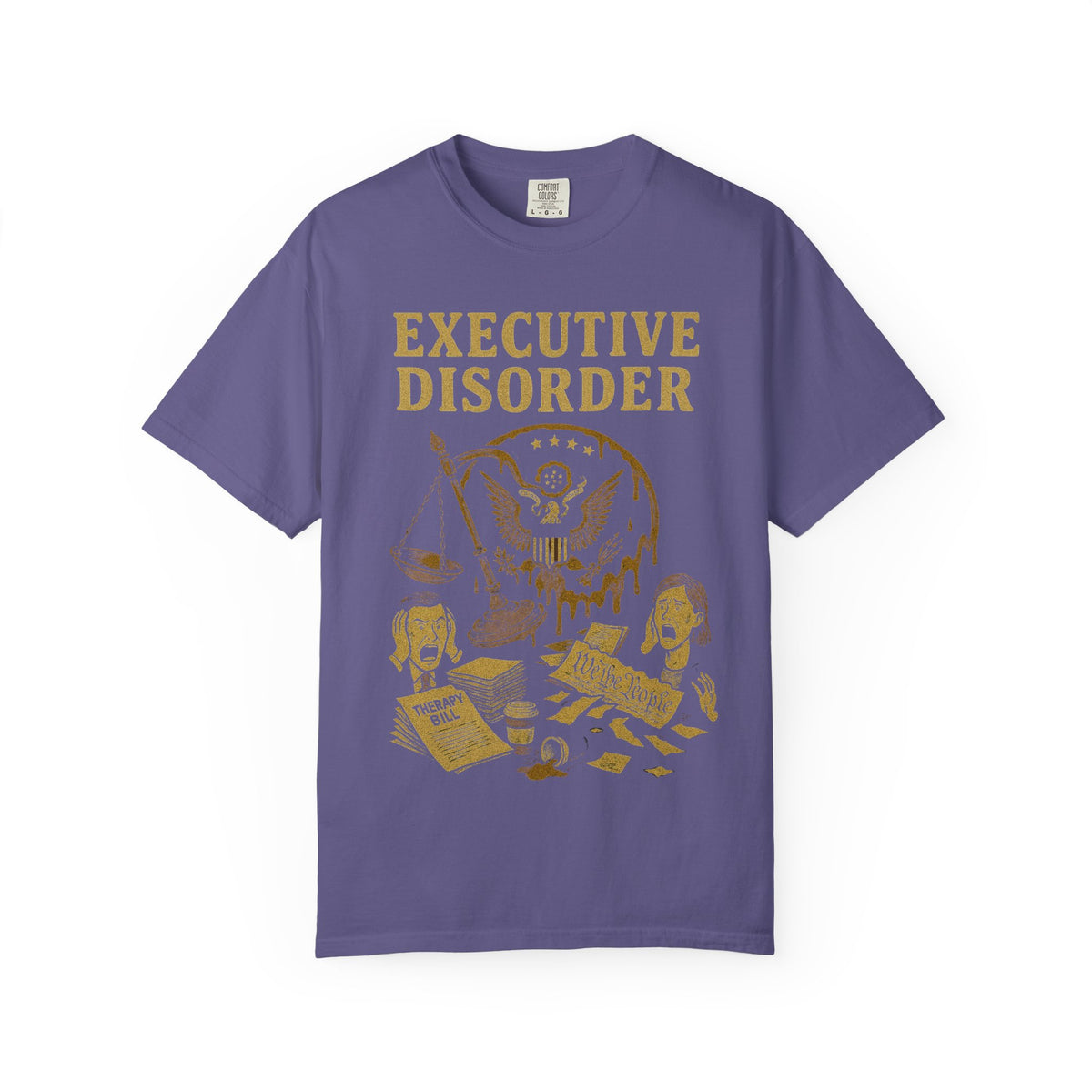Color: Grape | Executive Disorder Unisex Garment-Dyed T-shirt