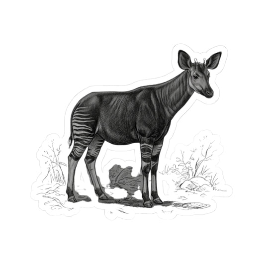 "Pencil Sketch Art Okapi" Sticker — Main