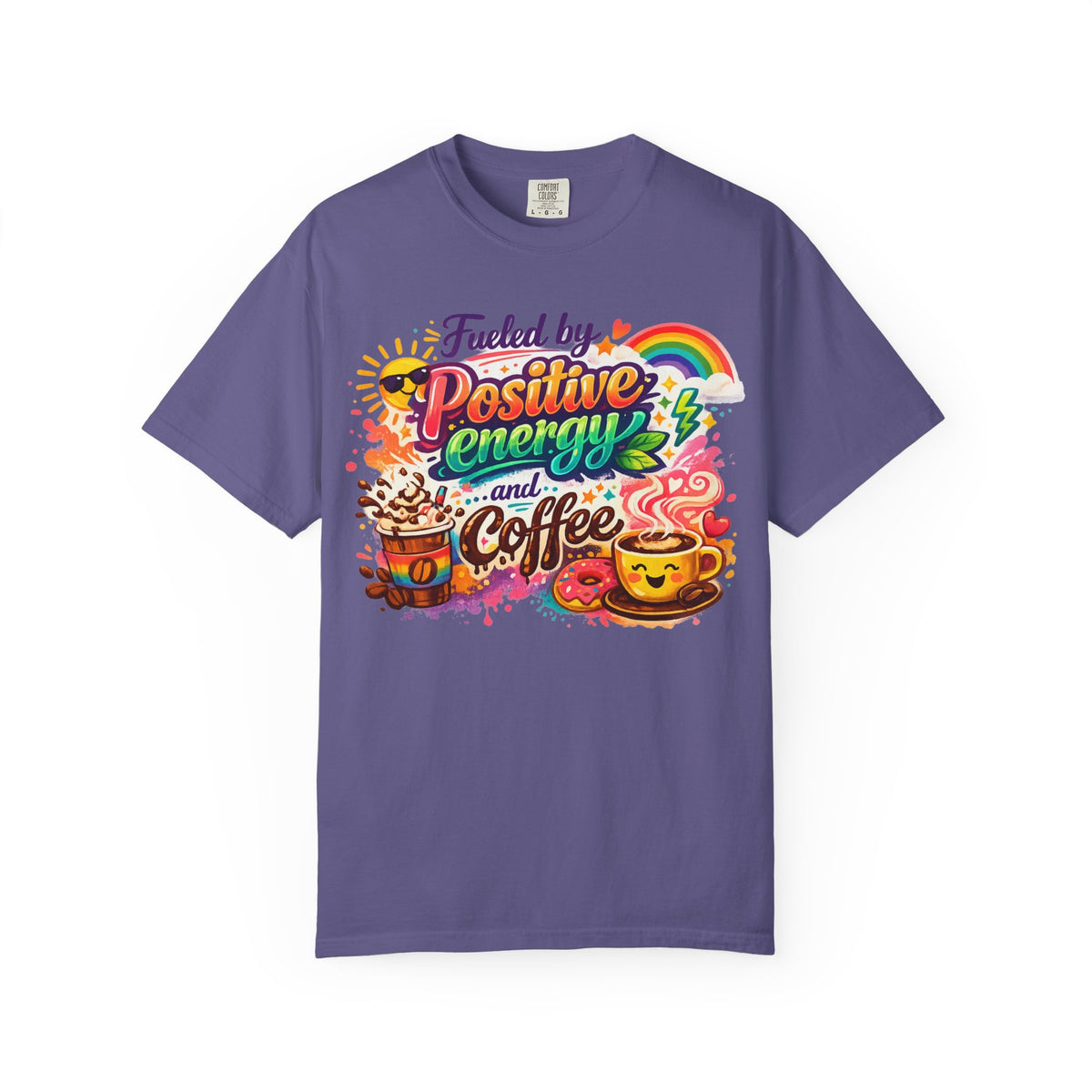 Color: Grape | The Caffeine-Induced Optimist Unisex Garment-Dyed T-shirt