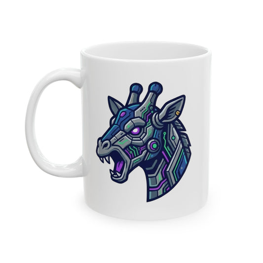 "Cyber Giraffe" White Ceramic Mug — Graphic