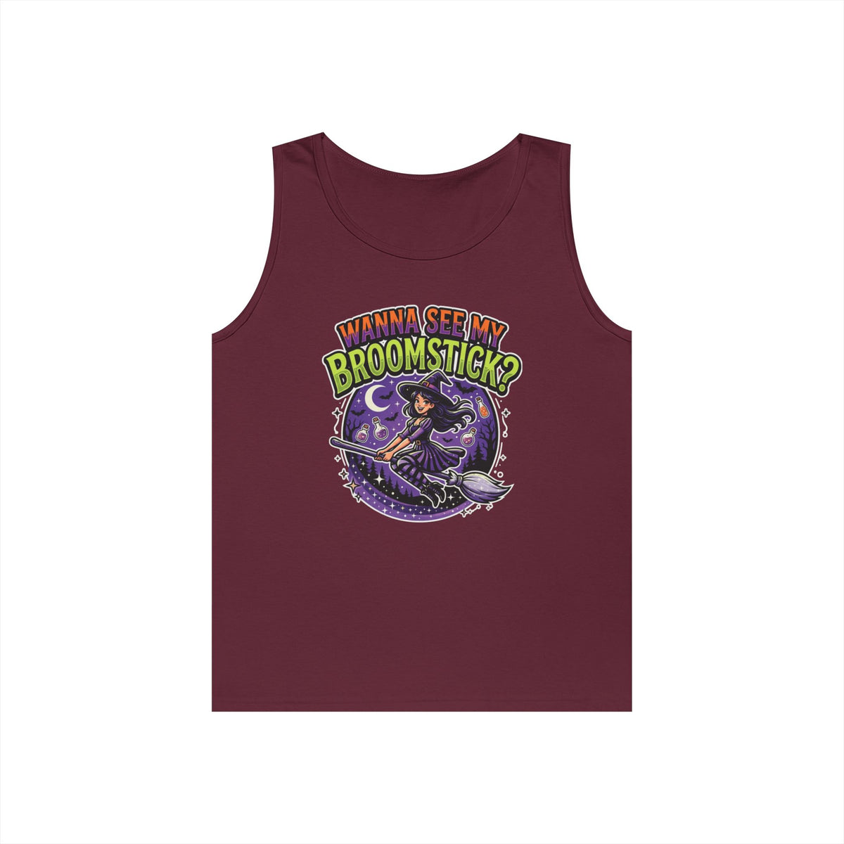Color: Maroon | Wanna See My Broomstick Tank Top