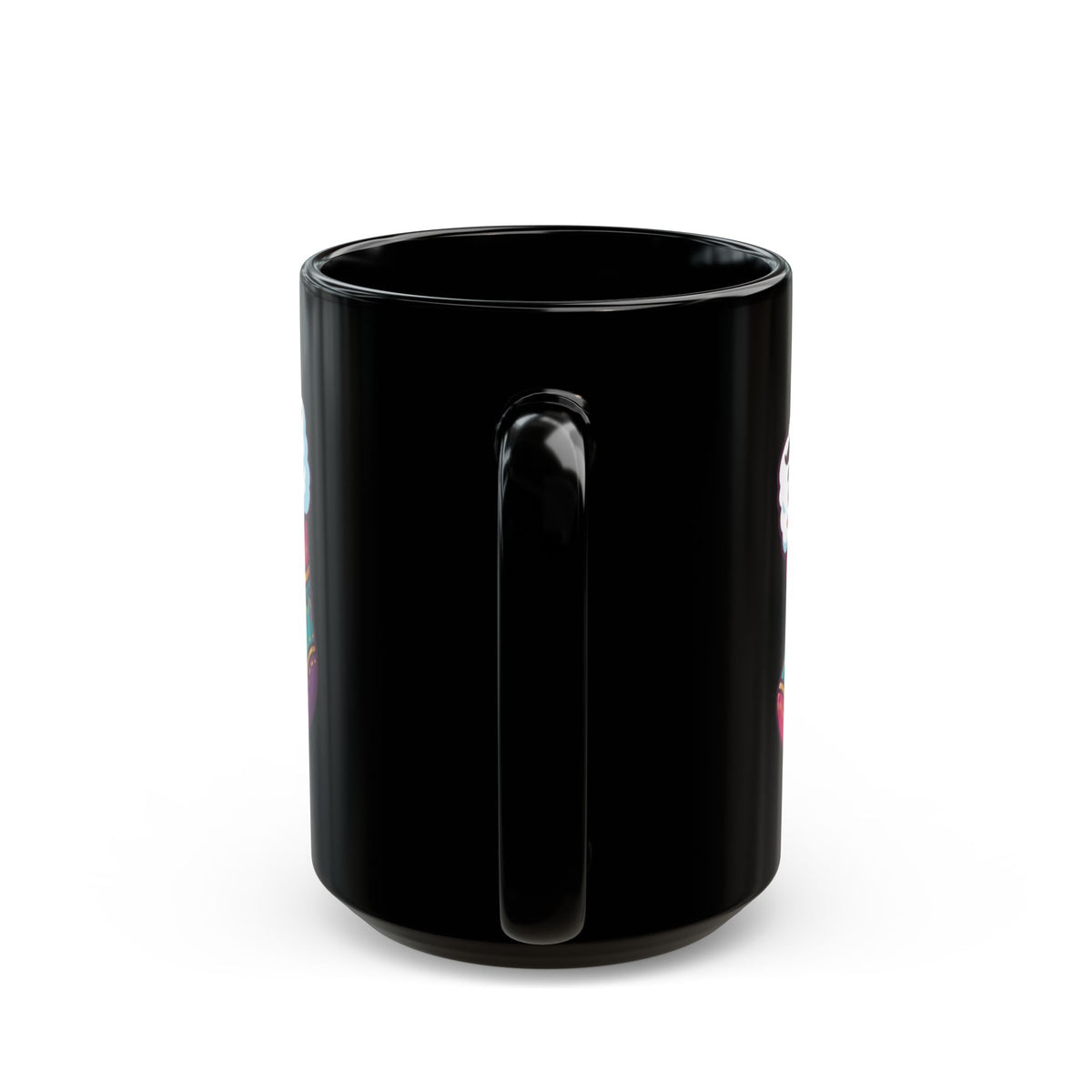 "My Stocking Is Hungry" Black Ceramic Mug — Graphic
