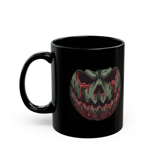 "Fresh Meat, Local Harvest" Black Ceramic Mug — Graphic