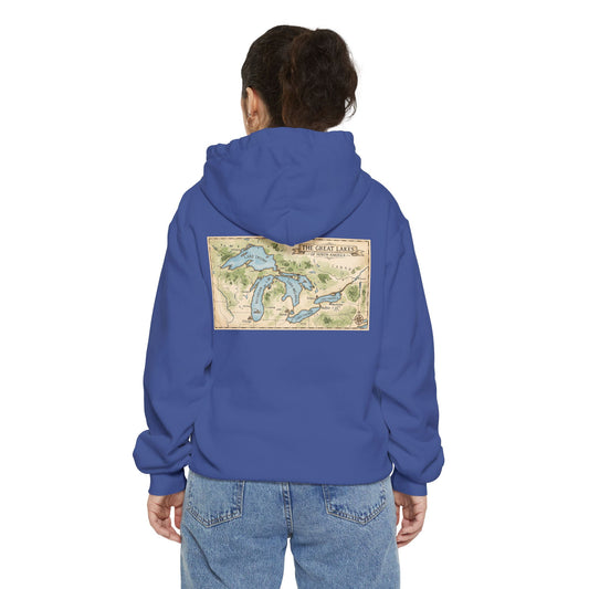 Color: Flo Blue | 51st State Great Lakes Garment-Dyed Hoodie
