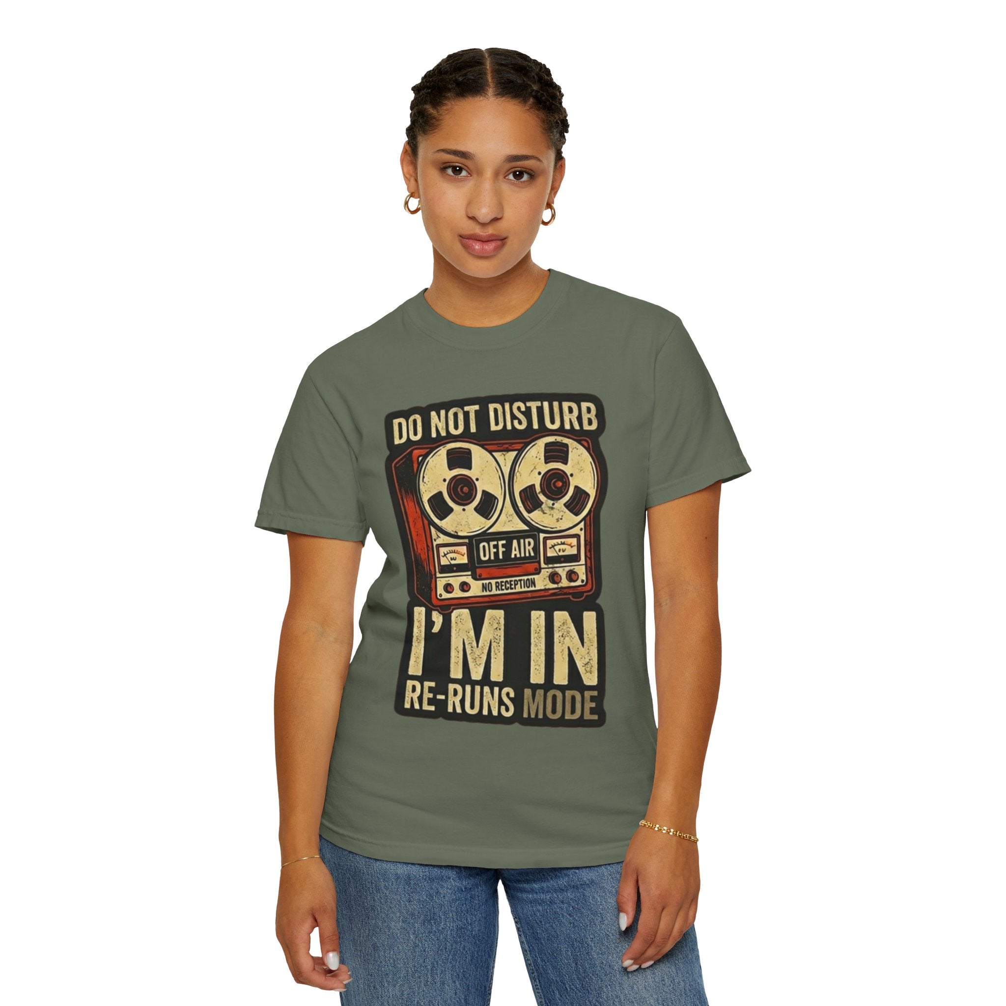 "Reruns Mode" Unisex Garment-Dyed Tee