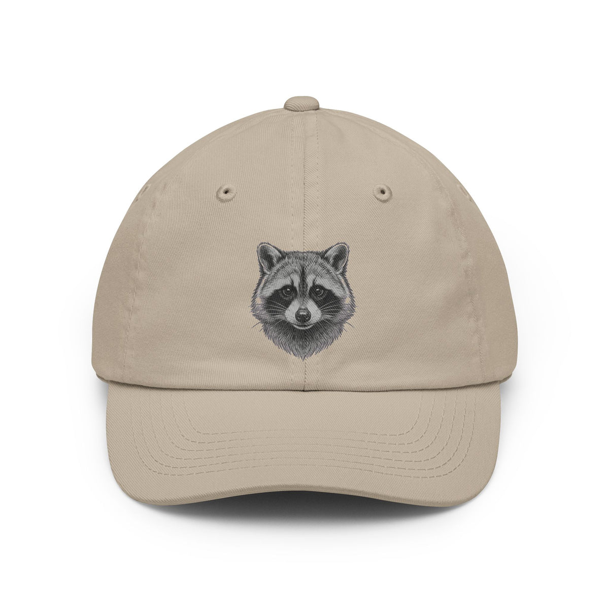 Color: Stone | Pencil Sketch Art Raccoon Dad Hat — Graphic