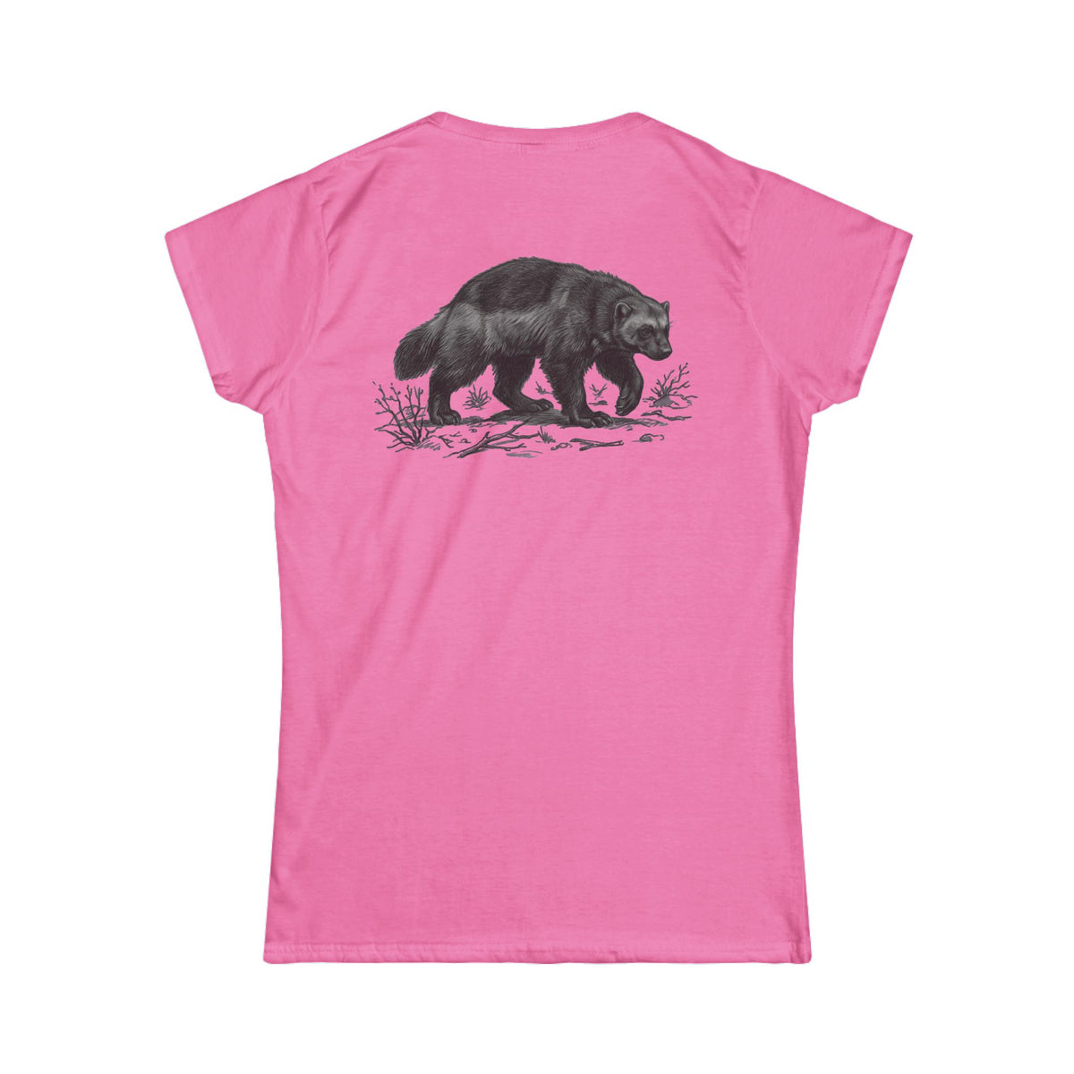 Color: Azalea | Pencil Sketch Art Wolverine Women's Tee