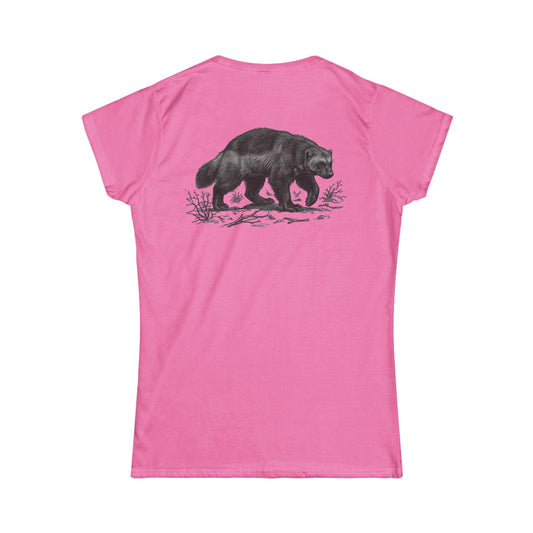 Color: Azalea | Pencil Sketch Art Wolverine Women's Tee