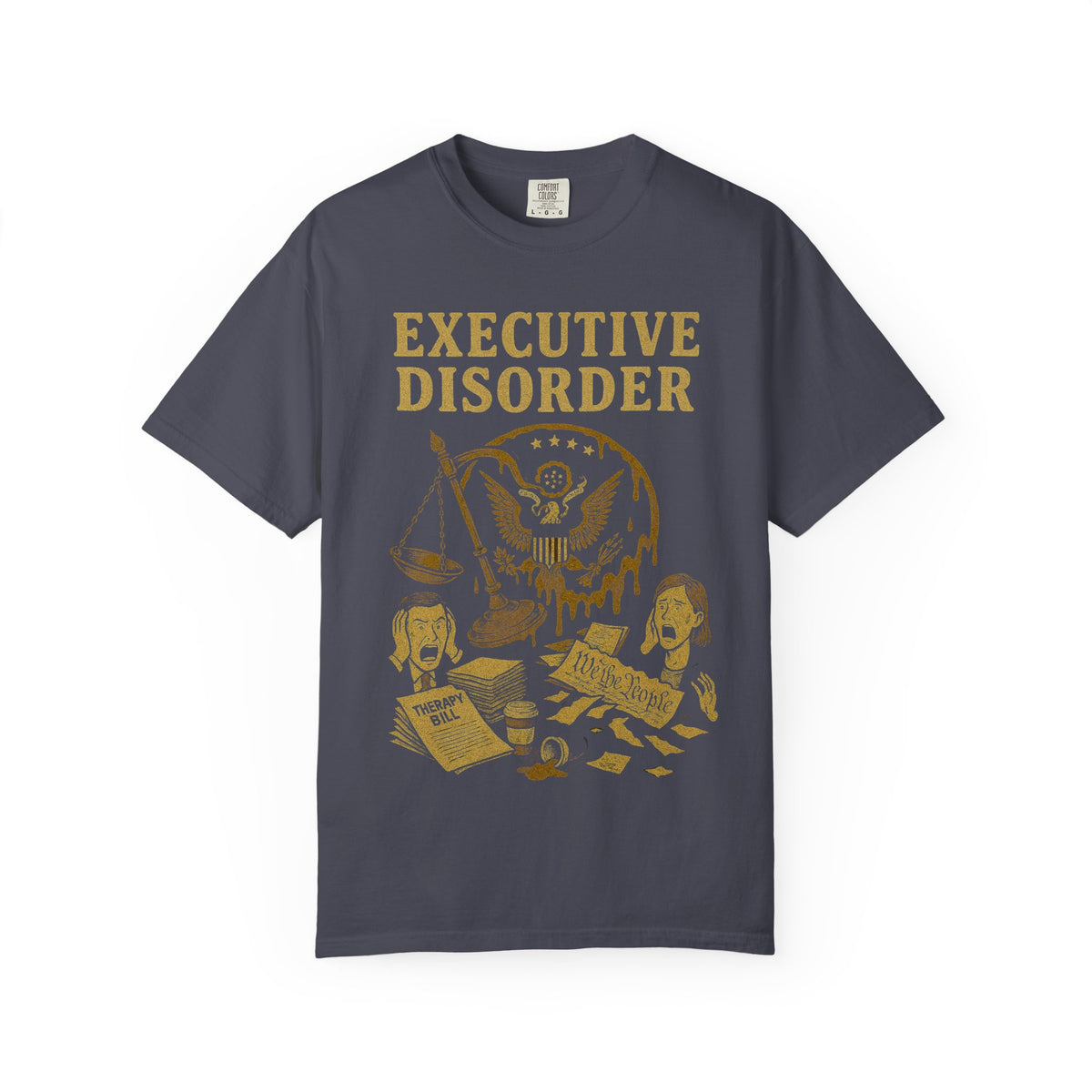 Color: Navy | Executive Disorder Unisex Garment-Dyed T-shirt