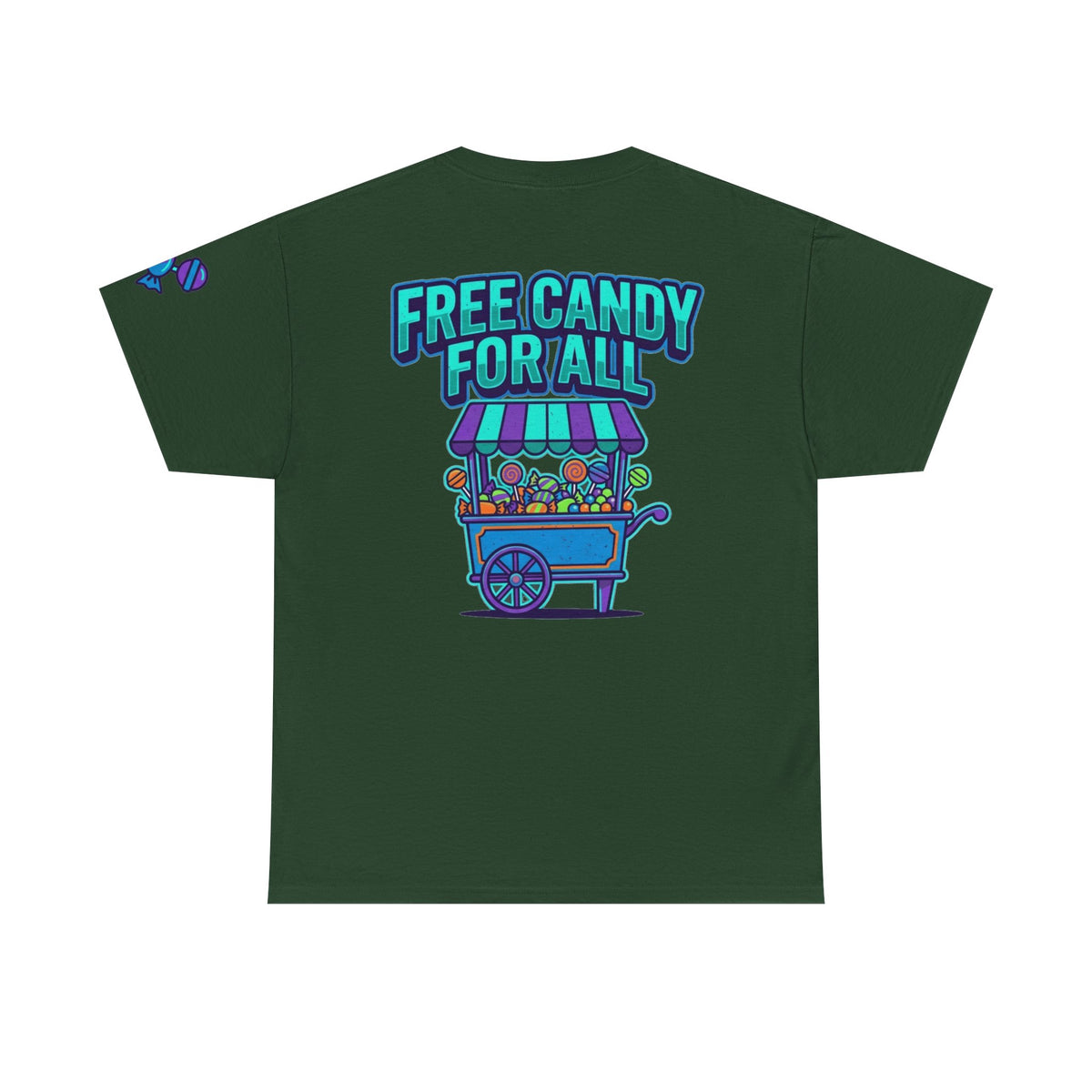 Color: Forest Green | Free Candy For All Premium Graphic Tee