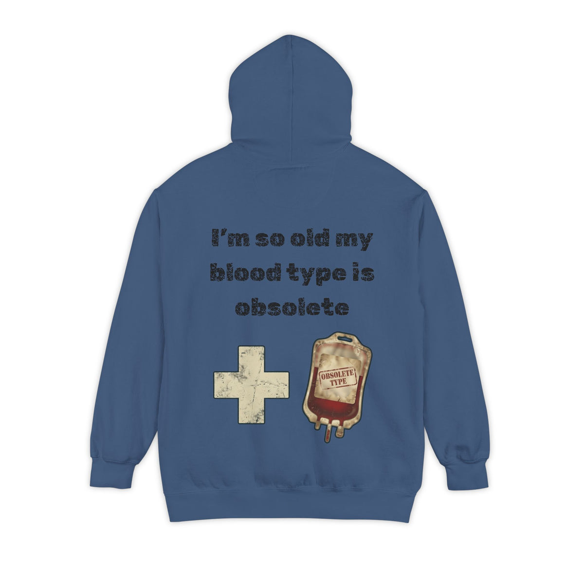 Color: True Navy | Blood Type Garment-Dyed Hoodie