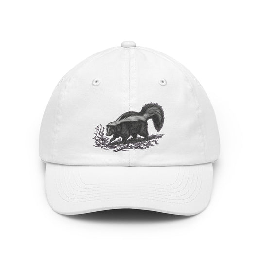 Color: White | Pencil Sketch Art Skunk Dad Hat
