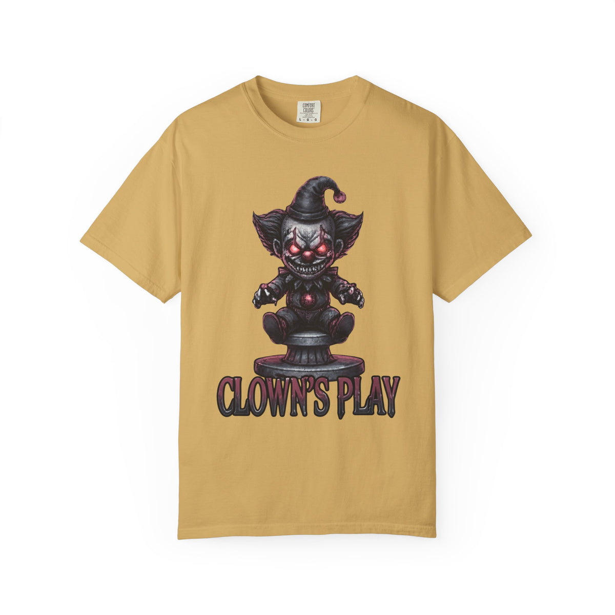 Color: Mustard | Clown Play Unisex Garment-Dyed Tee