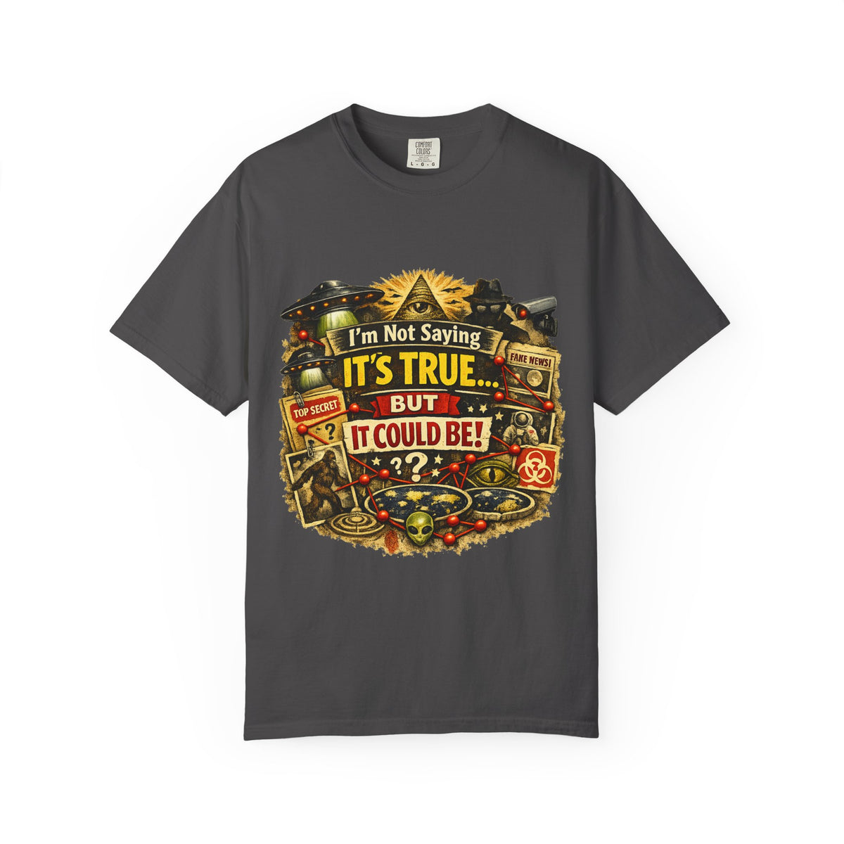 Color: Graphite | Just Sayin' Plausible Deniability Tee | Garment-Dyed Tee — AttitudeShirts
